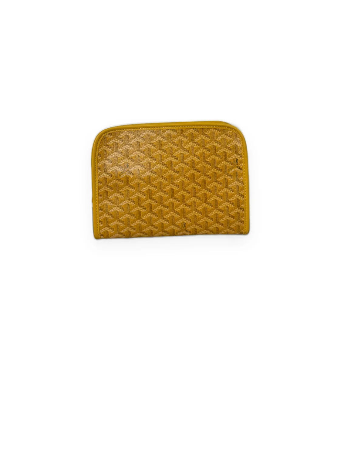 Yellow Chevron-Print Pouch