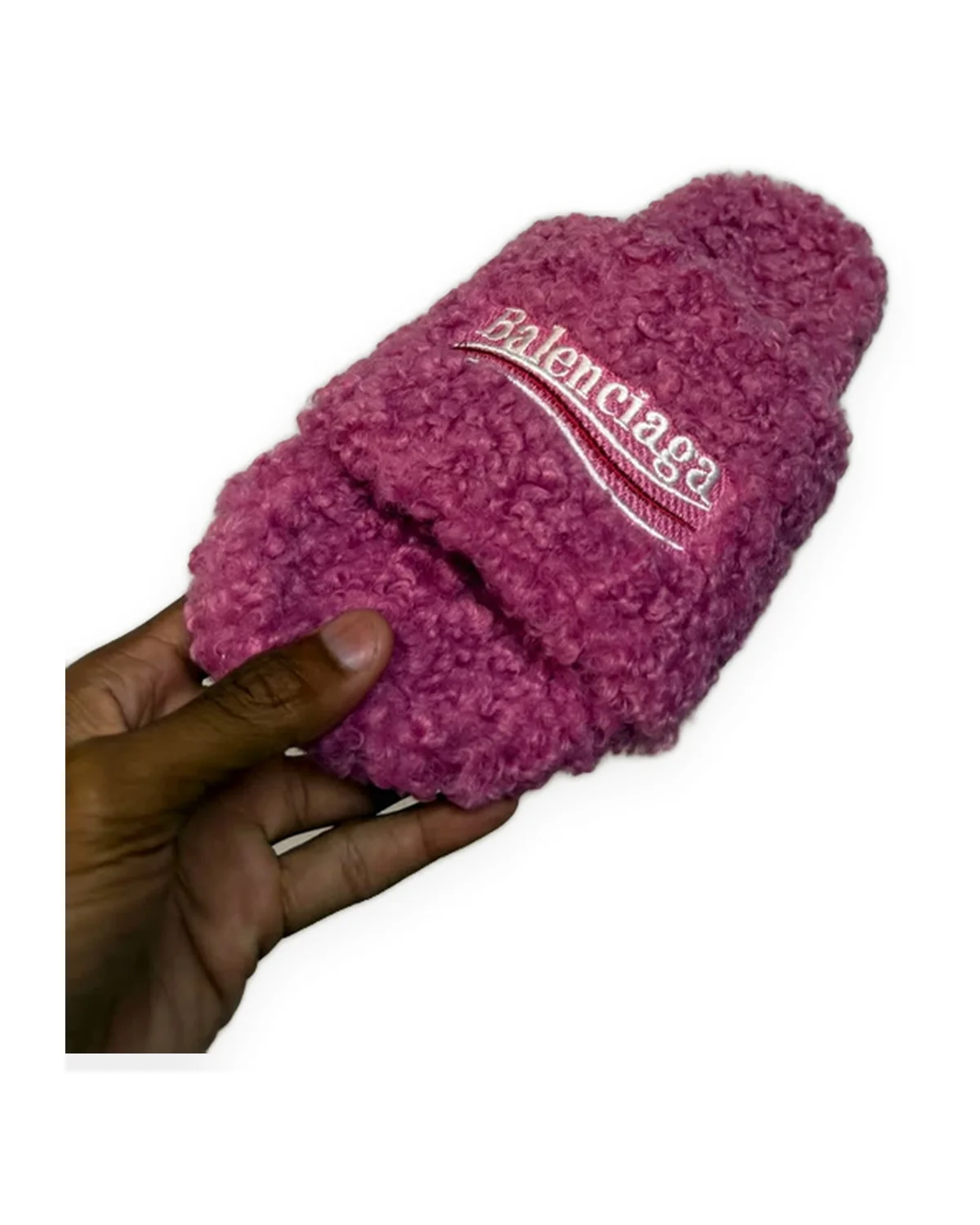 Pink Faux-Fur Slide