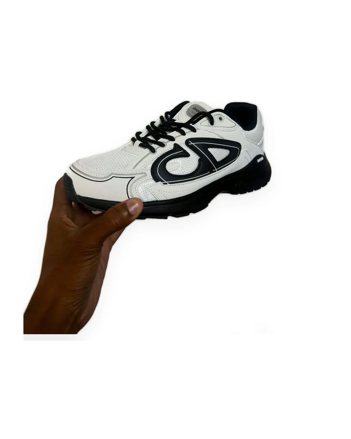 Runner Sneaker — White/Black Sole