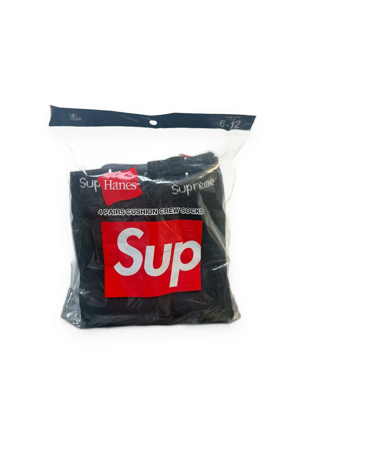 Black Knitted-Letter Cushion Crew Socks (4 Pairs)