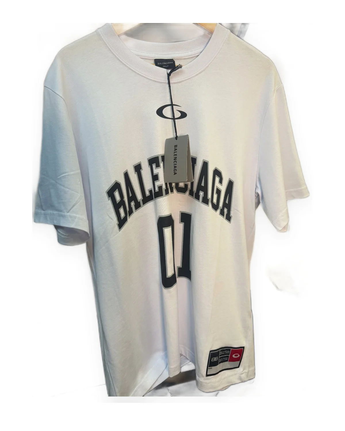 White Varsity Number Tee