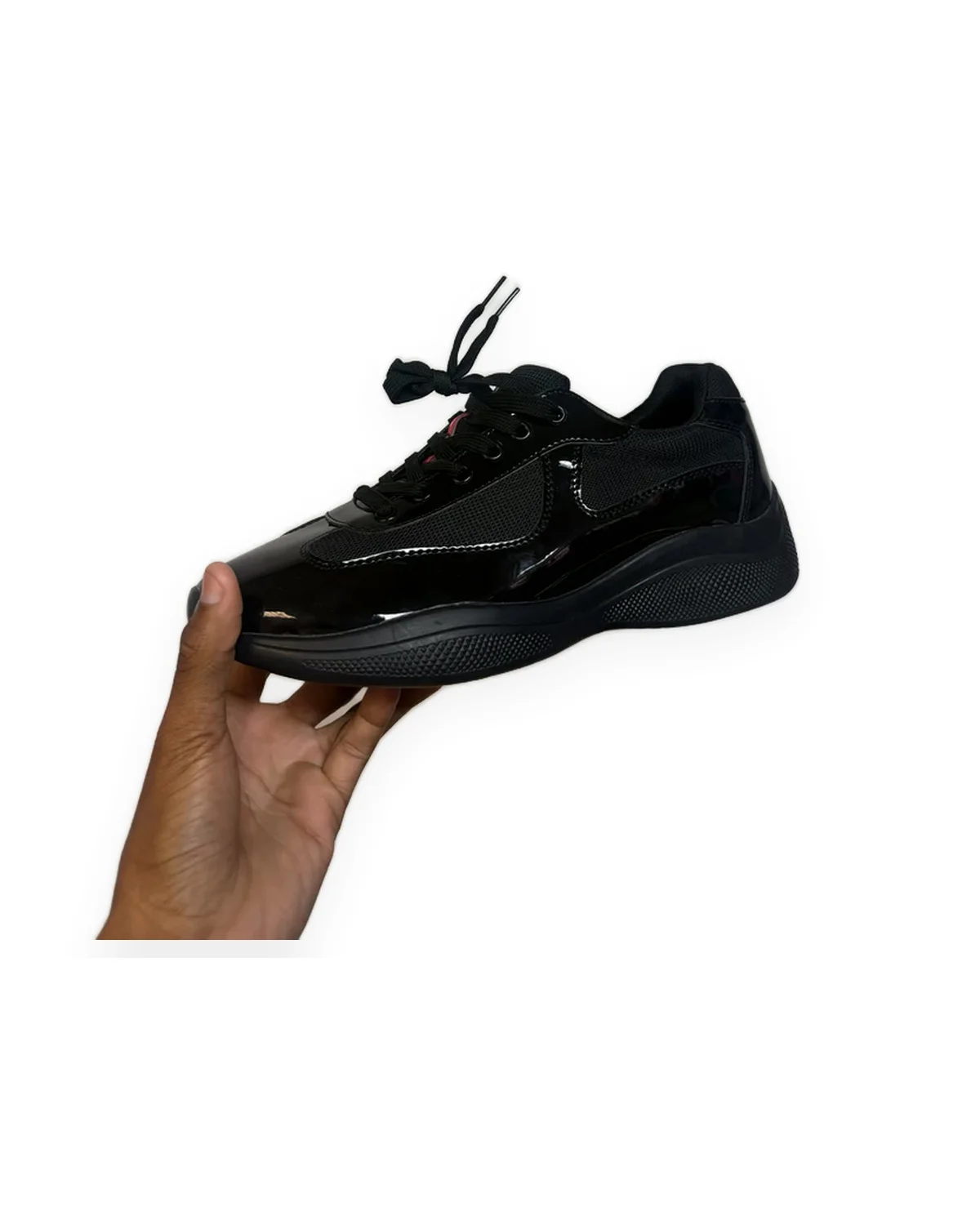 Runner Sneaker — Black Patent/Mesh