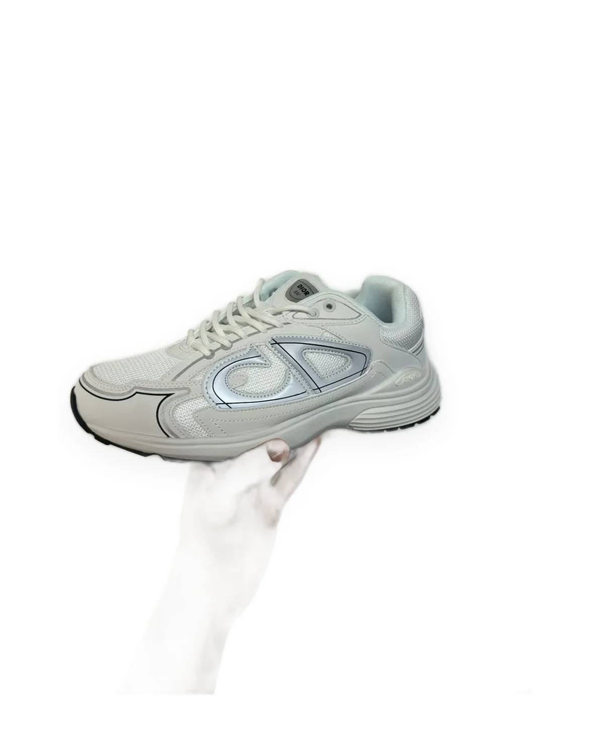 Runner Sneaker — White/Silver