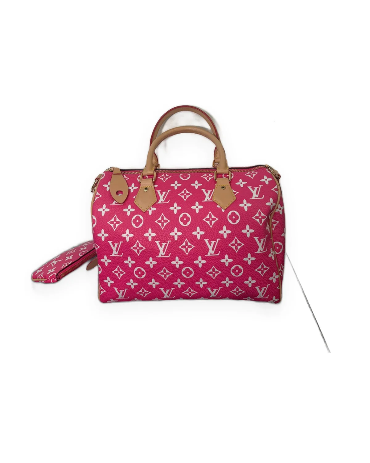 Pink Monogram Barrel Bag with Matching Pouch
