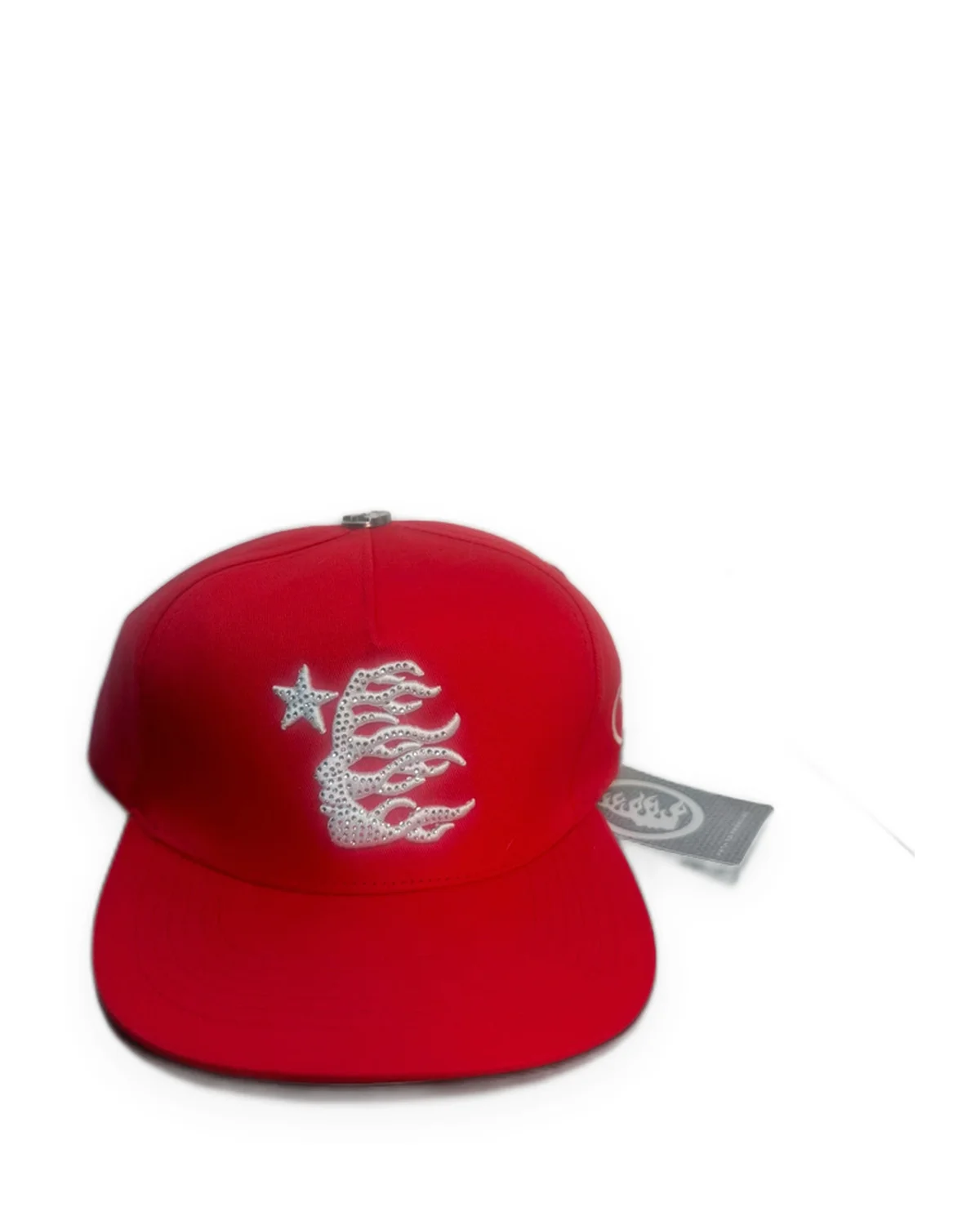 Red Rhinestone Flame Logo Cap