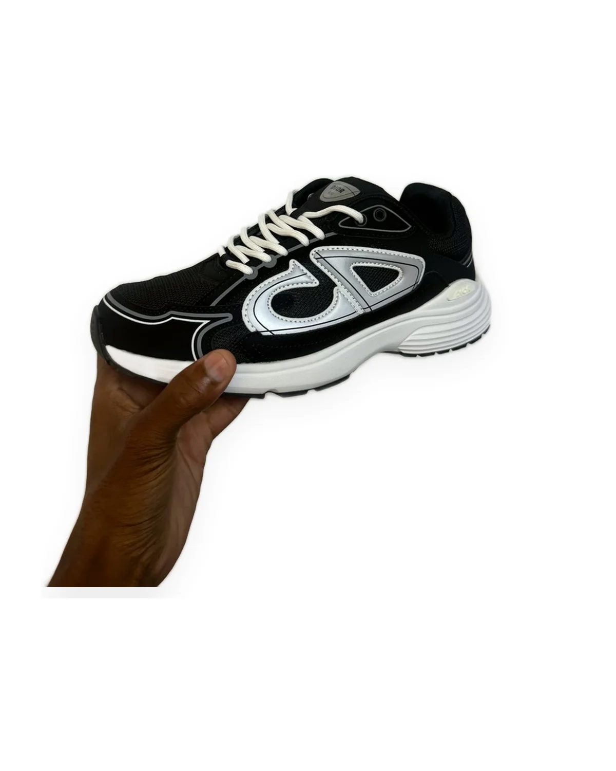 Runner Sneaker — Black/White/Silver