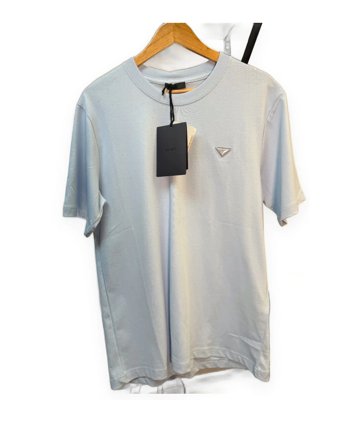Pale Blue Tee with Silver Triangle Emblem