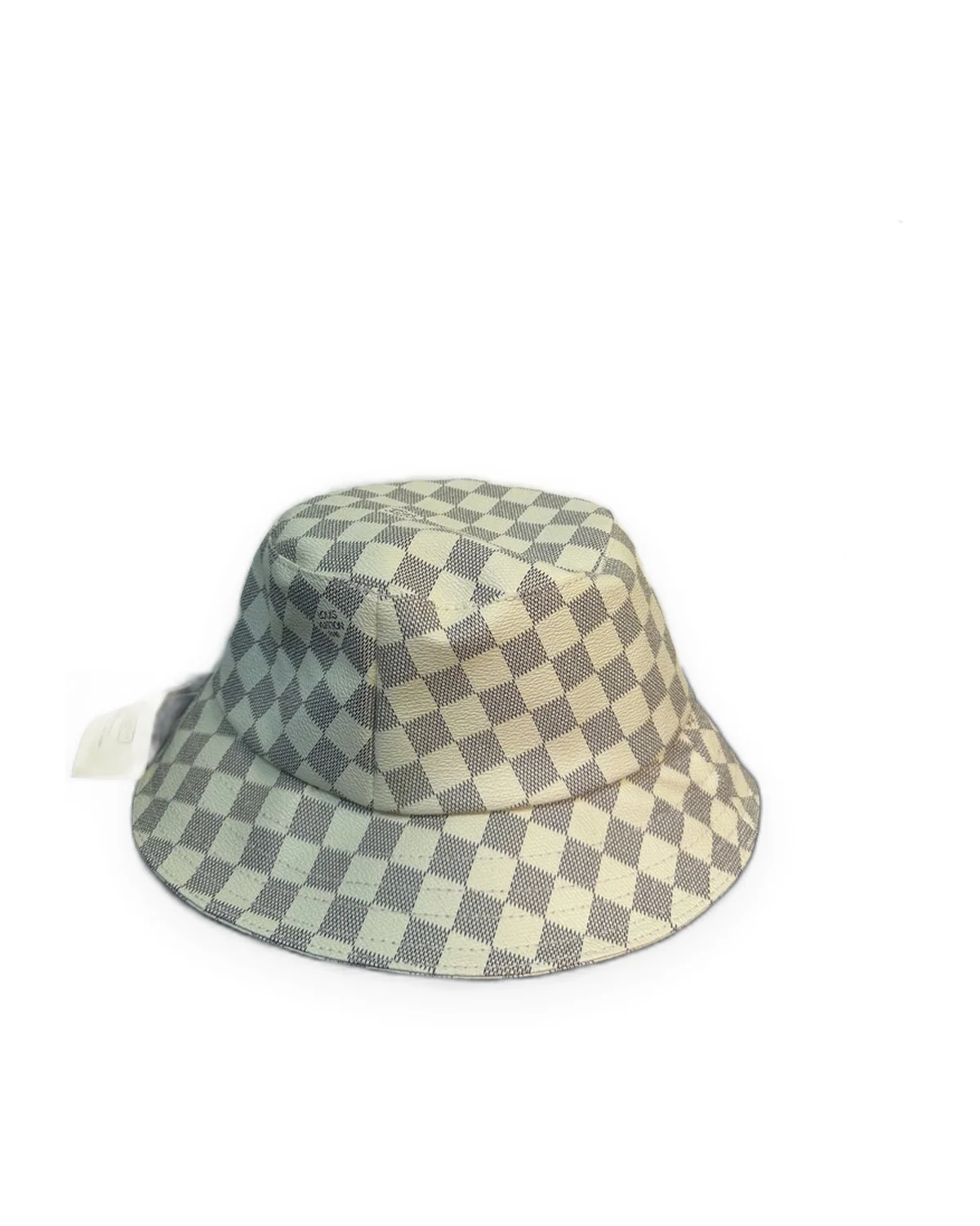 Cream & Grey Check Bucket Hat