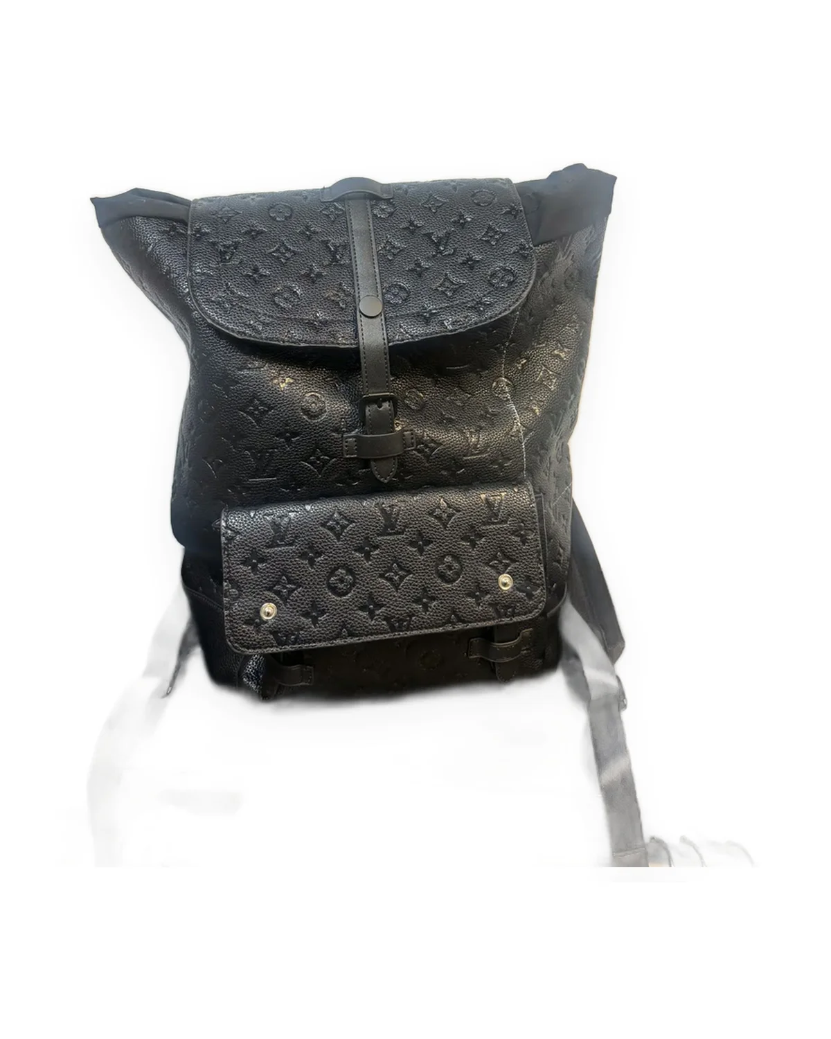 Black Embossed Monogram Backpack
