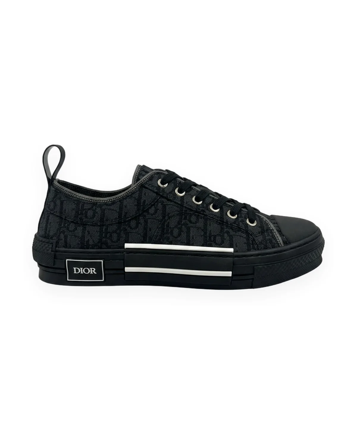 Low-Top Canvas Sneaker — Black Jacquard