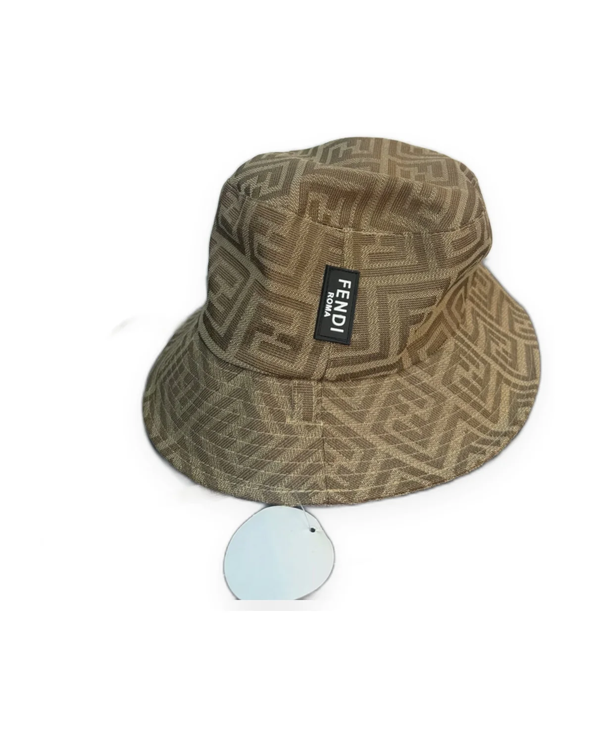 Tan Monogram Bucket Hat with Logo Patch