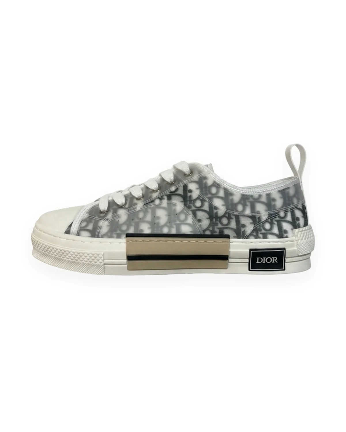 Low-Top Canvas Sneaker — Grey/White Mesh