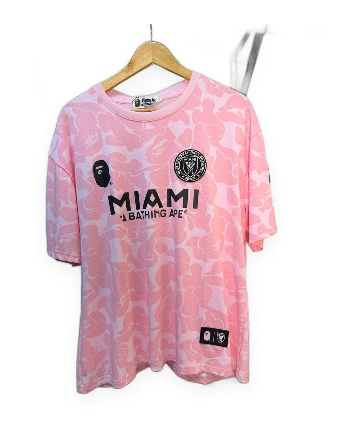 Pink Camo Print Tee with Club Crest Patch