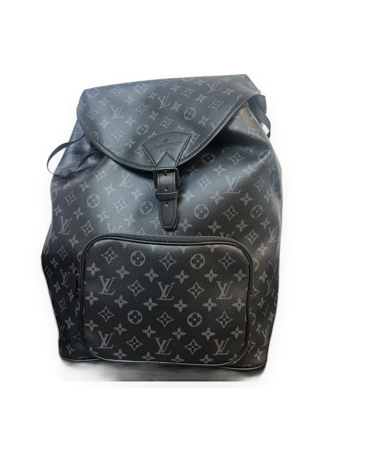 Black Monogram Backpack with Grey Print