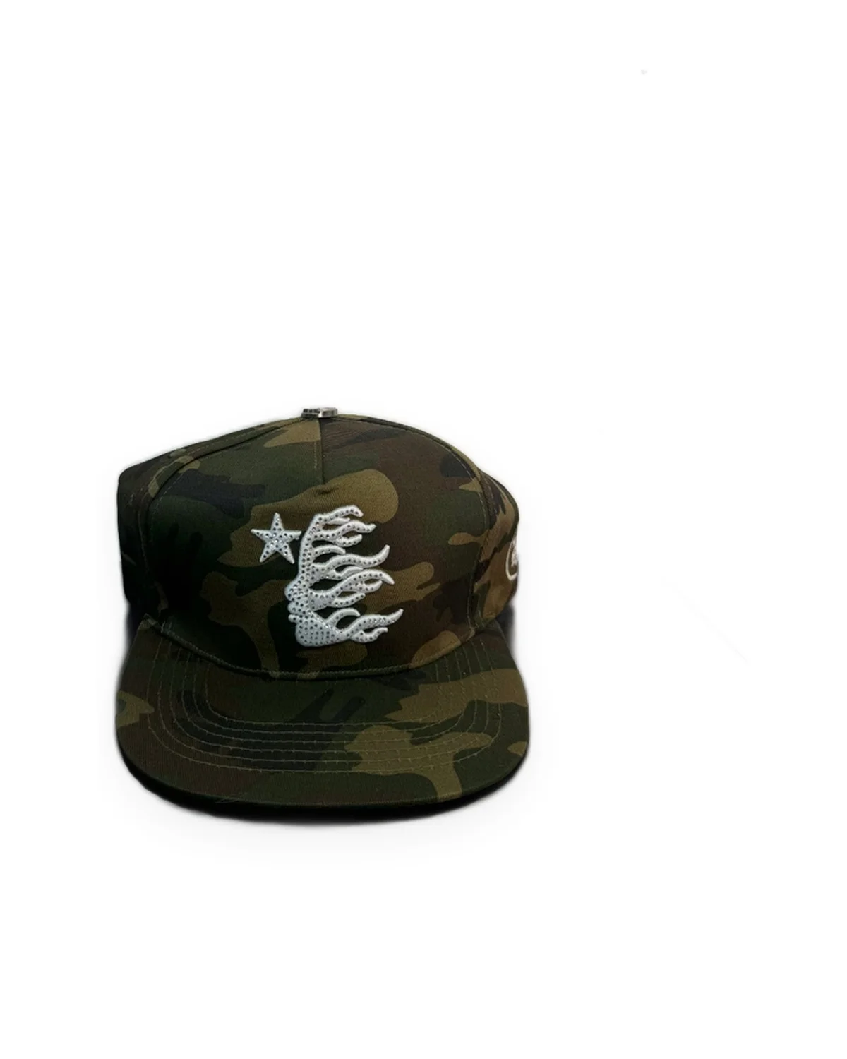 Woodland Camo Rhinestone Star & Flame Cap