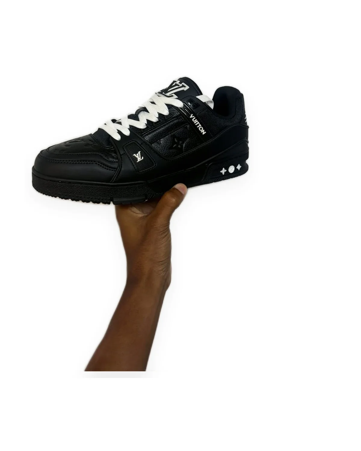 Low-Top Sneaker — All-Black Monogram