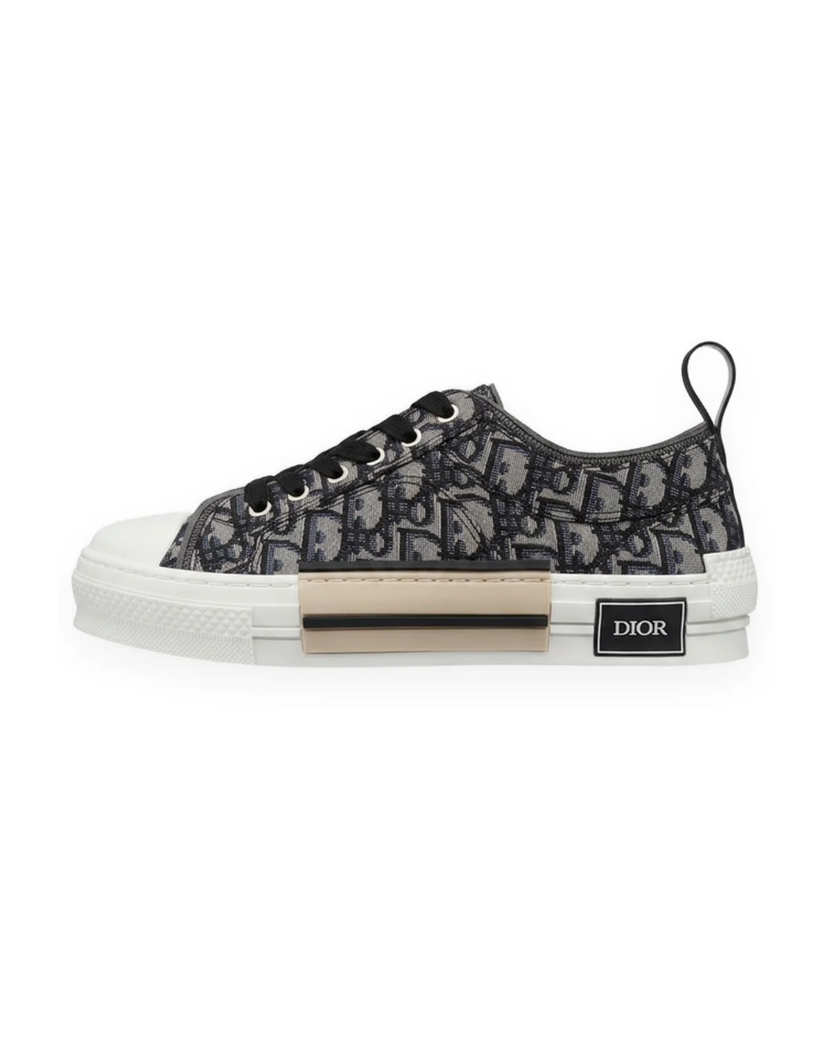 Low-Top Canvas Sneaker — Navy Jacquard