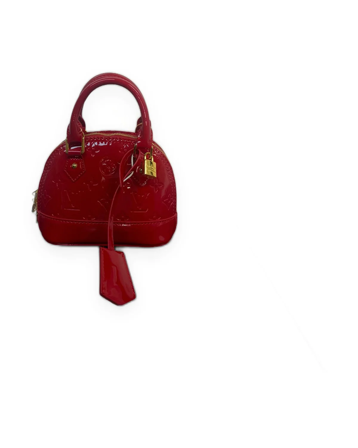 Red Patent Monogram Dome Top-Handle Bag